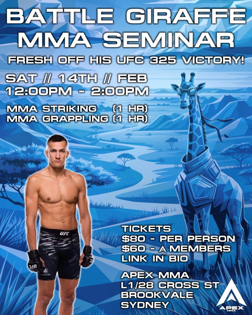 cam_rowston_seminar_2026_final / Apex MMA, Muay Thai & Jiu-Jitsu The Battle Giraffe MMA Seminar 2026